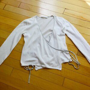 Patrick Gerard Wrap Blouse with Metallic Trim Size 2 XS